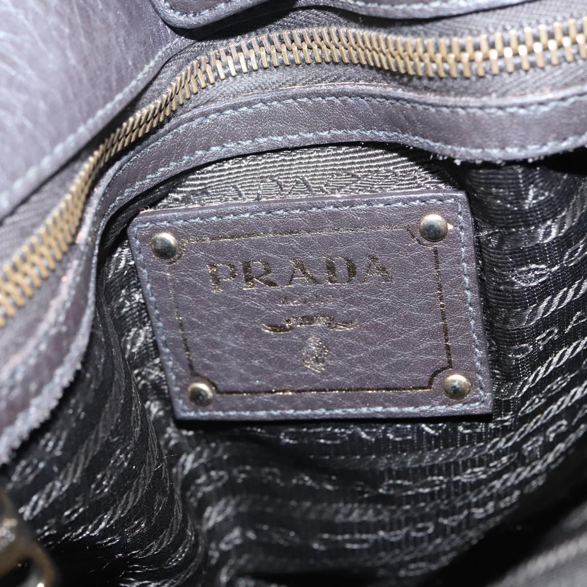 PRADA Hand Bag Nylon 2way Khaki Gold Auth 90222