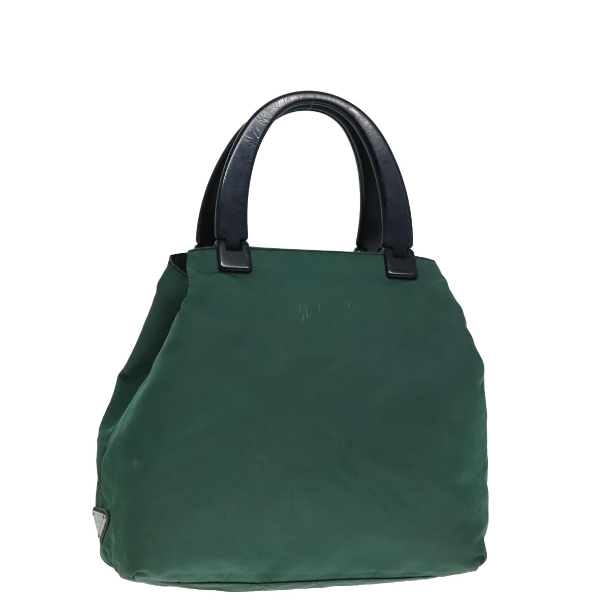 PRADA Hand Bag Nylon Green Silver Auth 90228