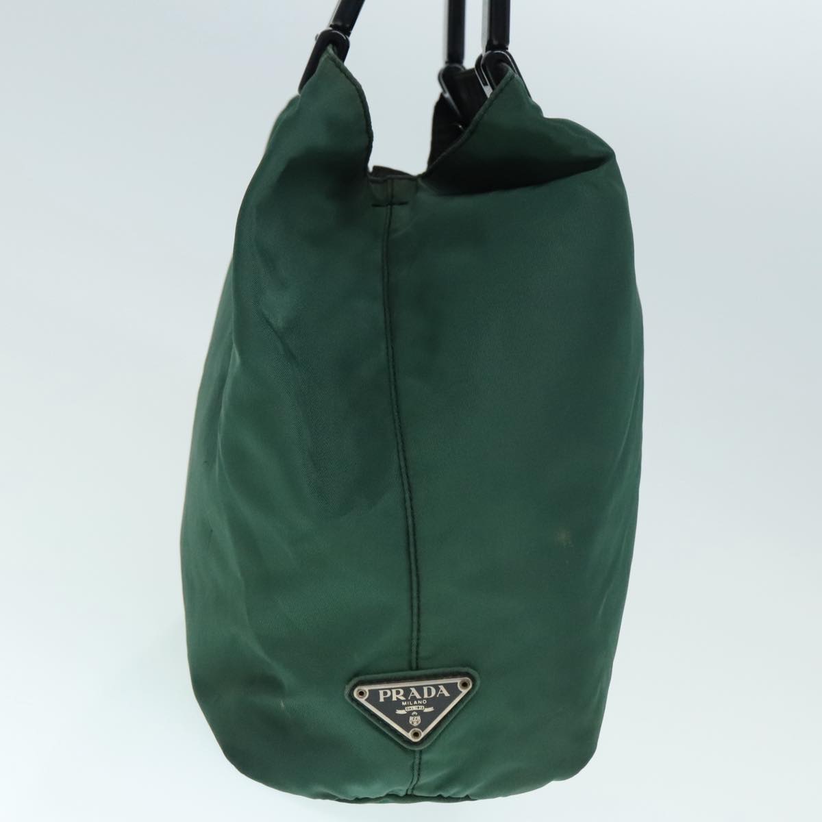 PRADA Hand Bag Nylon Green Silver Auth 90228