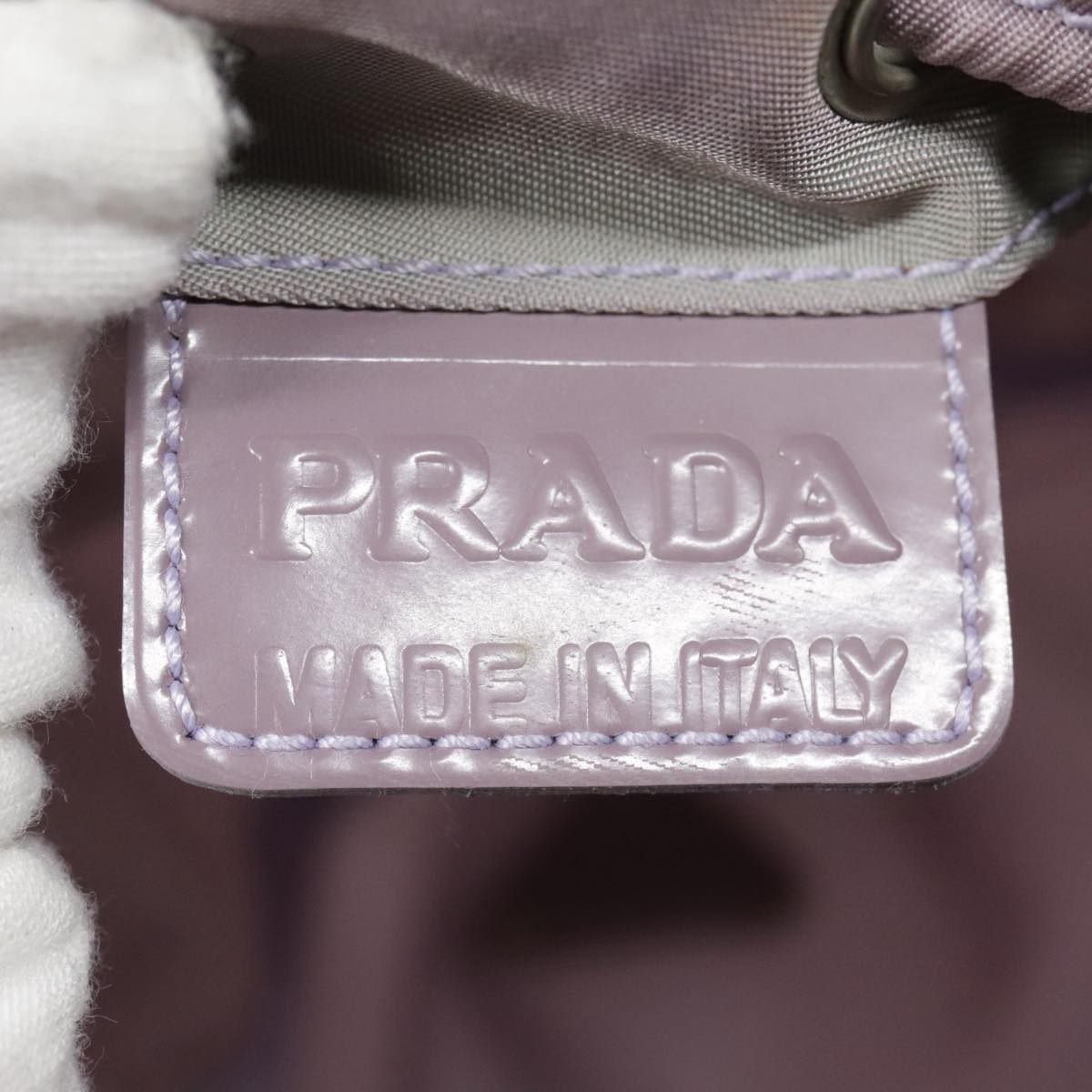 PRADA Pouch Nylon Purple Silver Auth 90239