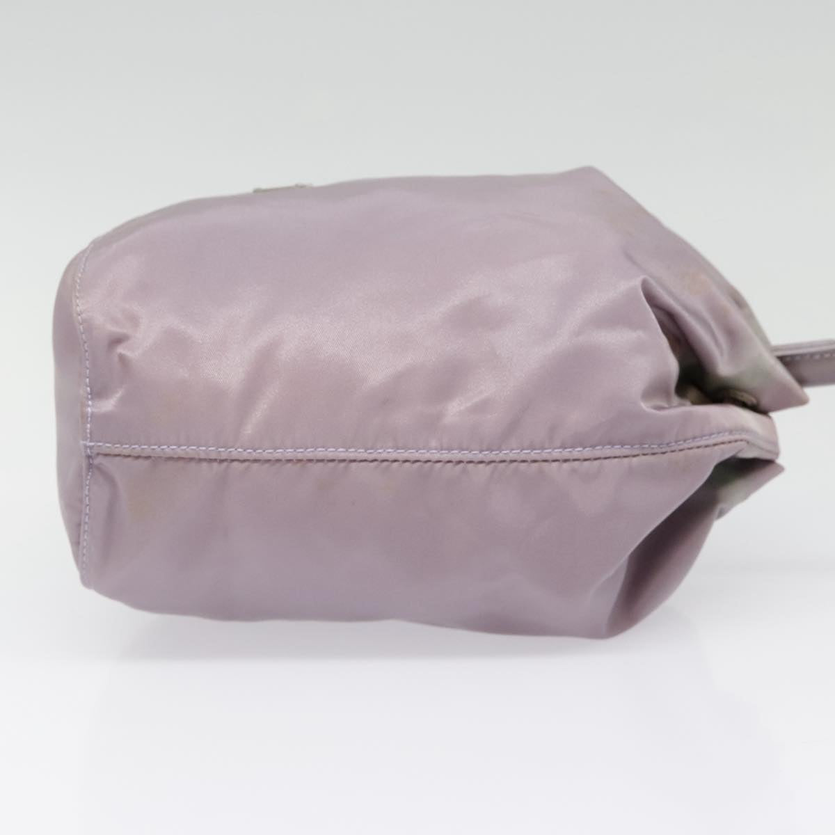 PRADA Pouch Nylon Purple Silver Auth 90239