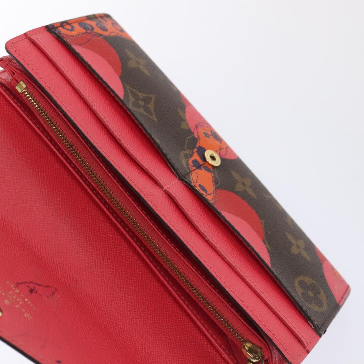 LOUIS VUITTON Epi Monogram La Mage Portefeiulle Sarah Red M60938 LV Auth 90252