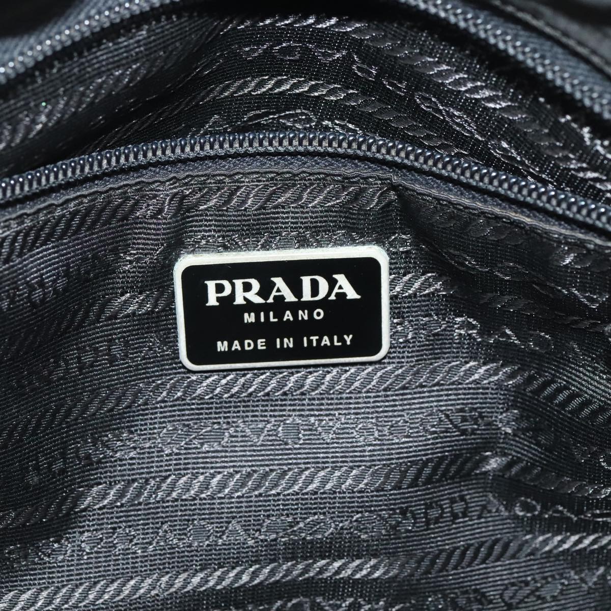 PRADA Hand Bag Nylon Black Auth 90266