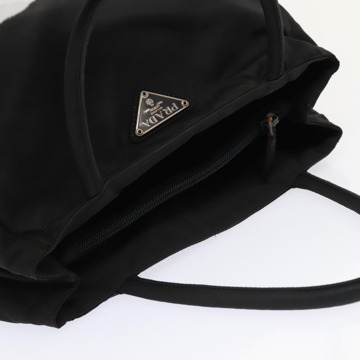 PRADA Hand Bag Nylon Black Auth 90266