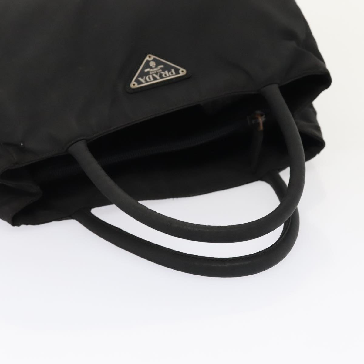 PRADA Hand Bag Nylon Black Auth 90266