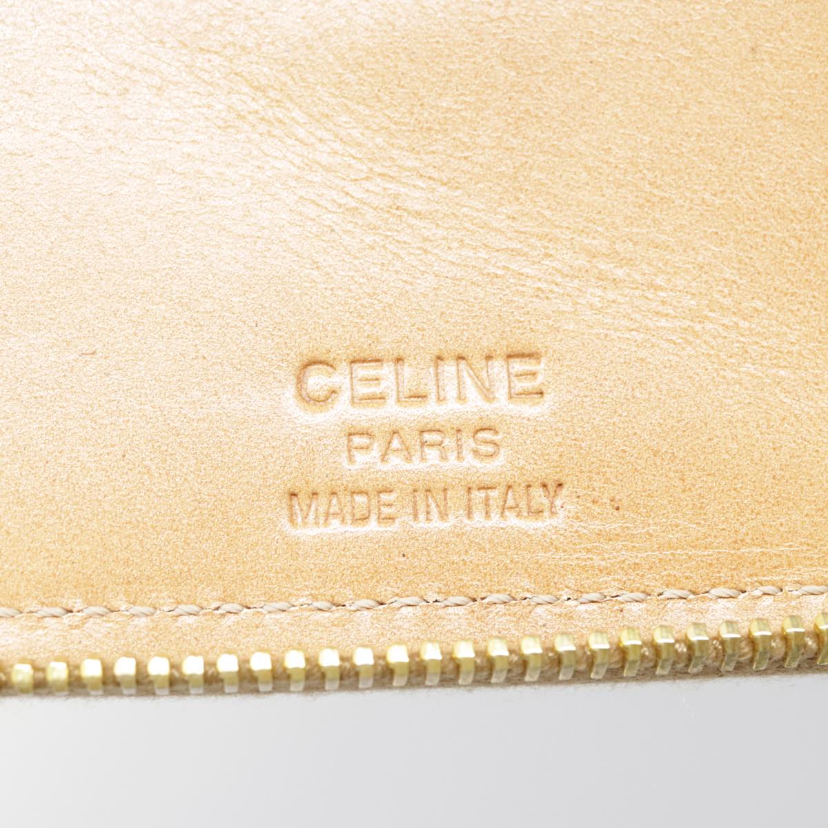 CELINE Macadam Canvas Clutch Bag PVC Leather Brown Gold Auth 90268