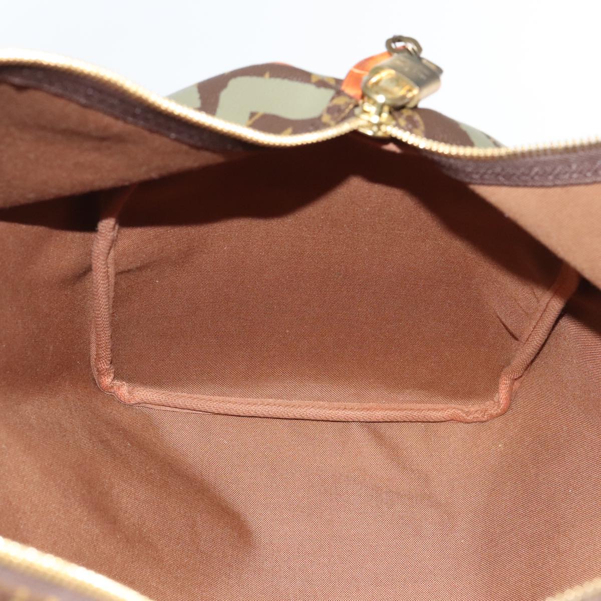 LOUIS VUITTON Monogram Graffiti Keepall 50 Boston Bag Khaki M92196 Auth 90286AV