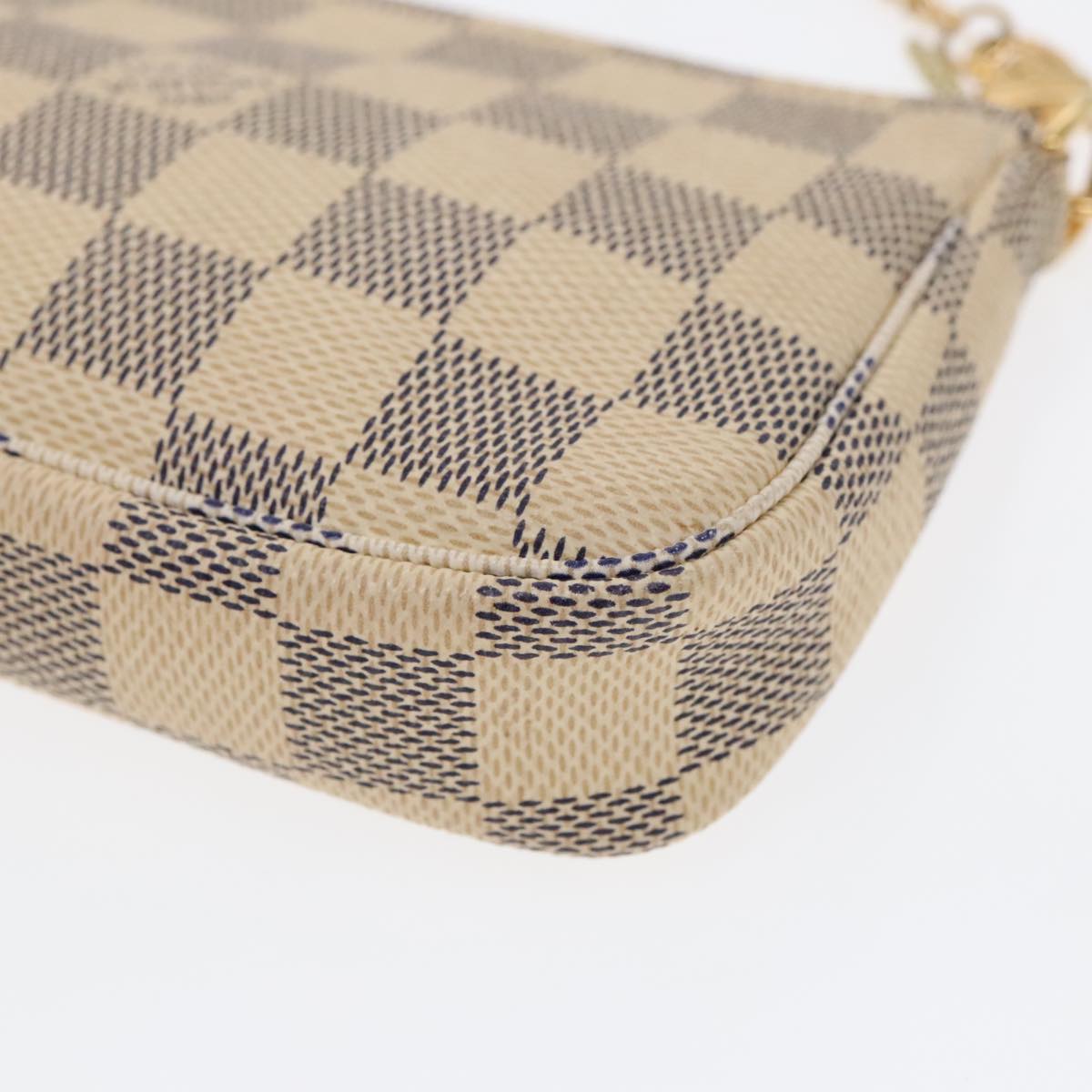 LOUIS VUITTON Damier Azur Mini Pochette Accessoires Pouch N63005 LV Auth 90302