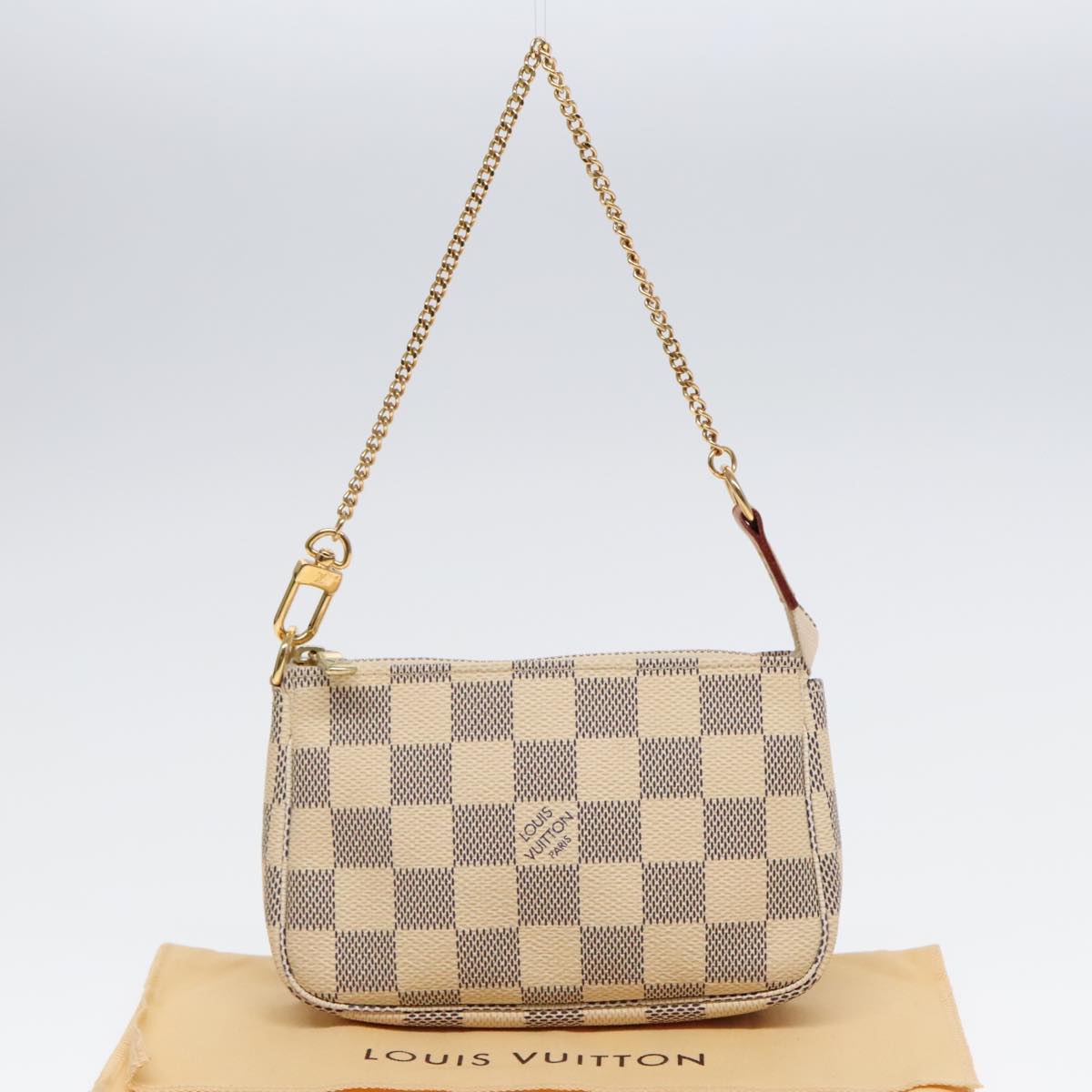 LOUIS VUITTON Damier Azur Mini Pochette Accessoires Pouch N63005 LV Auth 90302