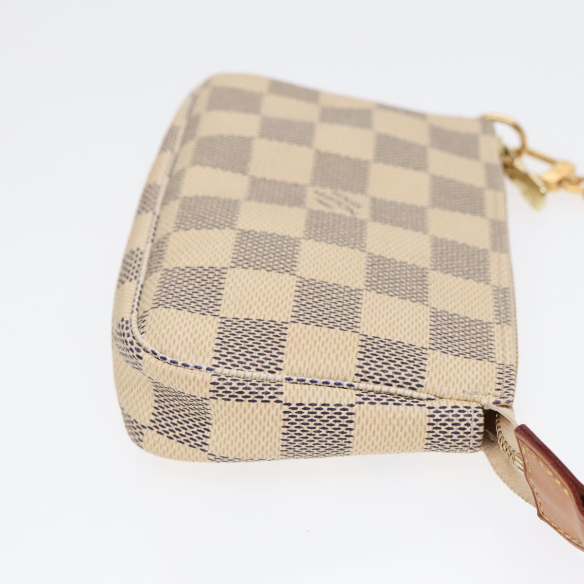 LOUIS VUITTON Damier Azur Mini Pochette Accessoires Pouch N63005 LV Auth 90302