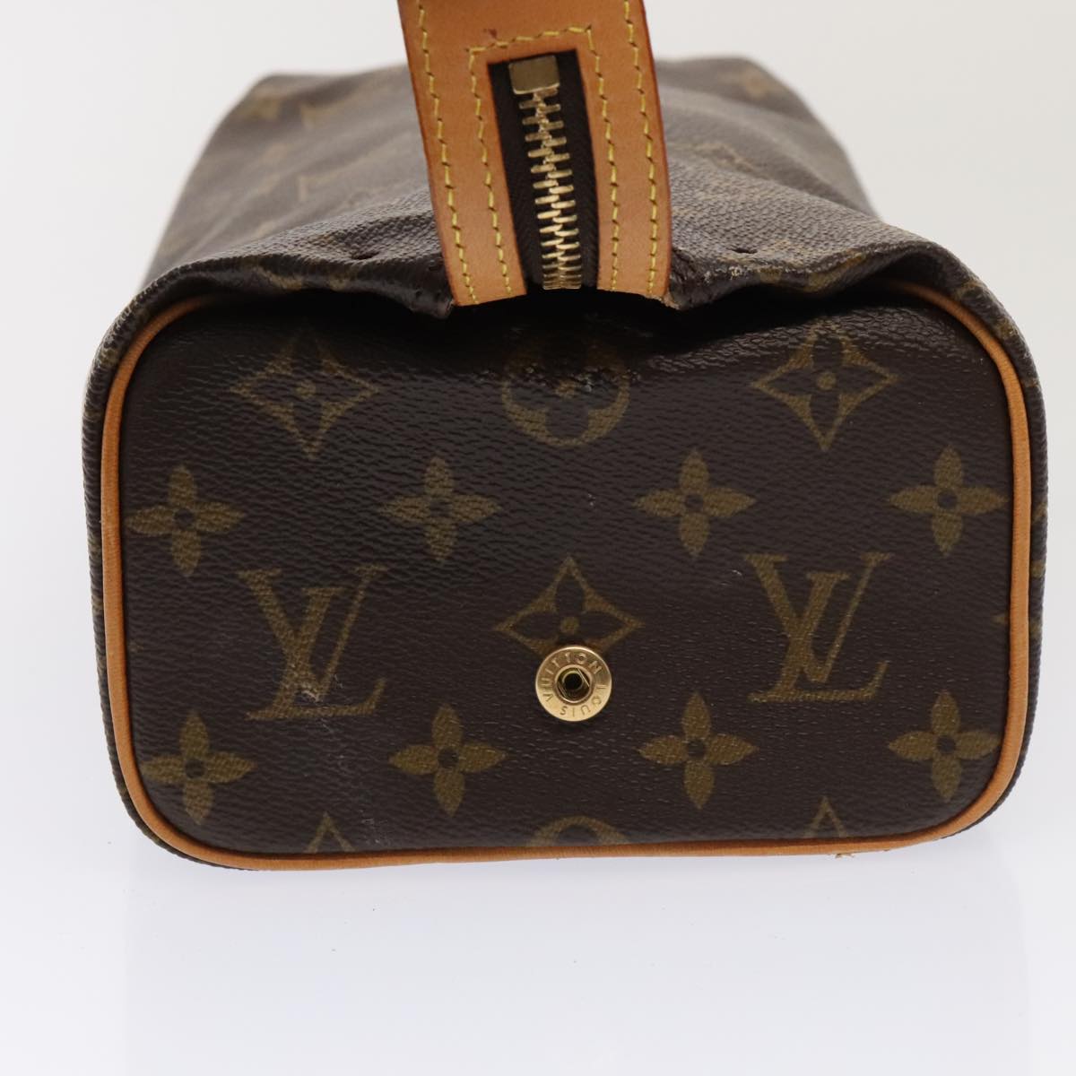 LOUIS VUITTON Monogram Trousse Patte Pression Cosmetic Pouch M47636 Auth 90324