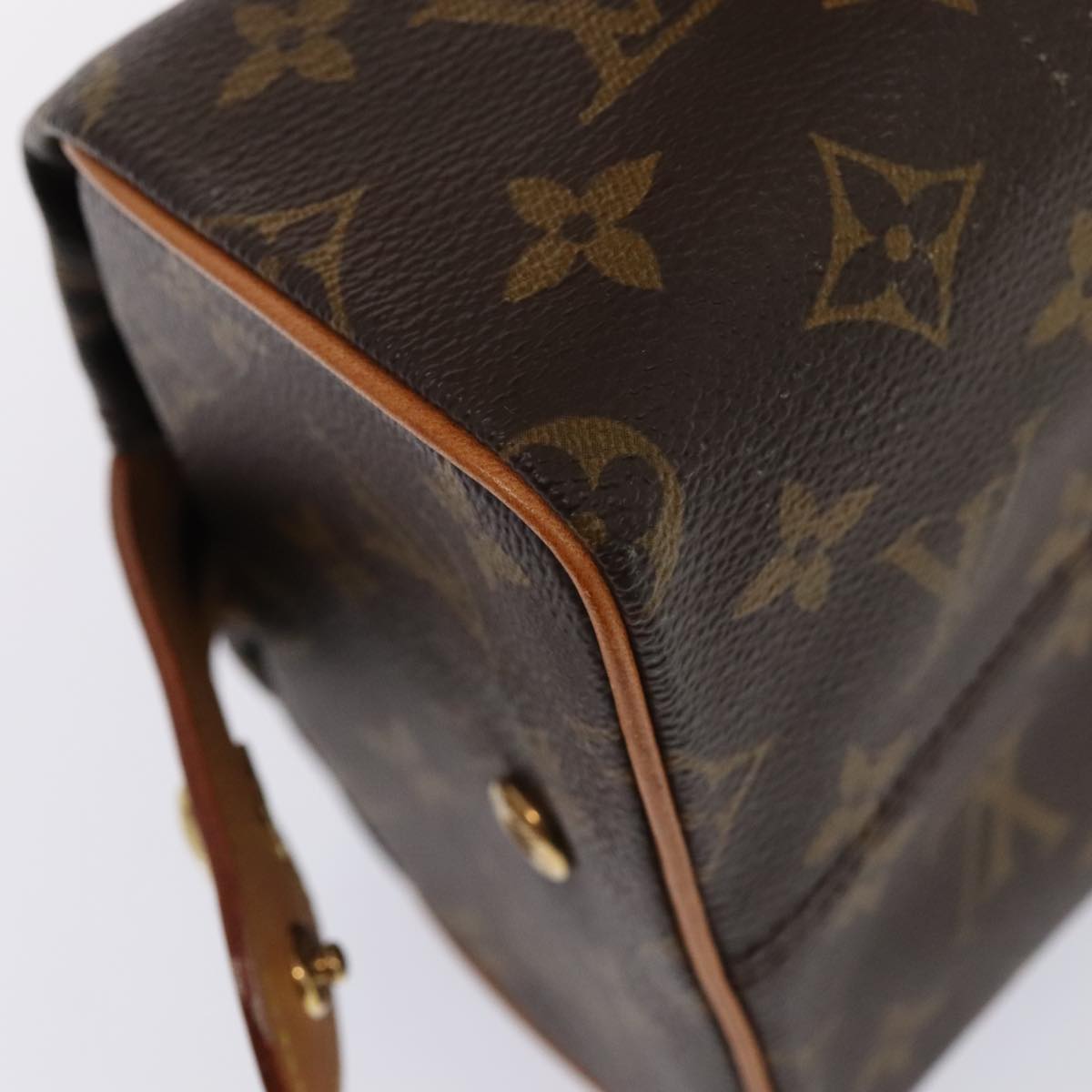 LOUIS VUITTON Monogram Trousse Patte Pression Cosmetic Pouch M47636 Auth 90324