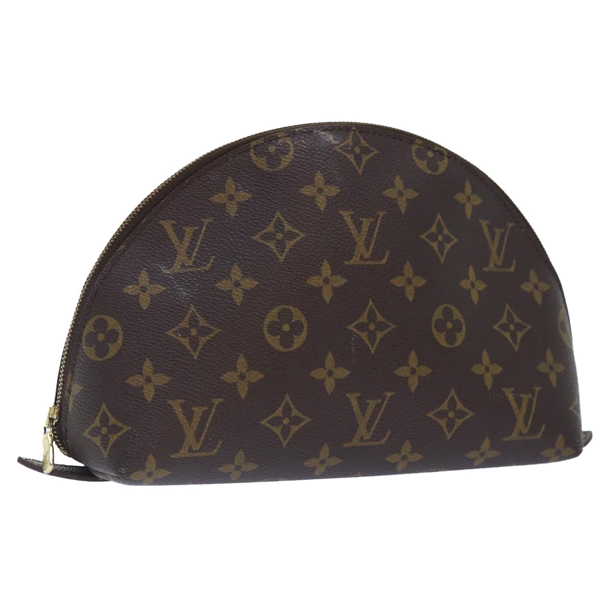 LOUIS VUITTON Monogram Trousse Demi Ronde Cosmetic Pouch M47520 LV Auth 90329