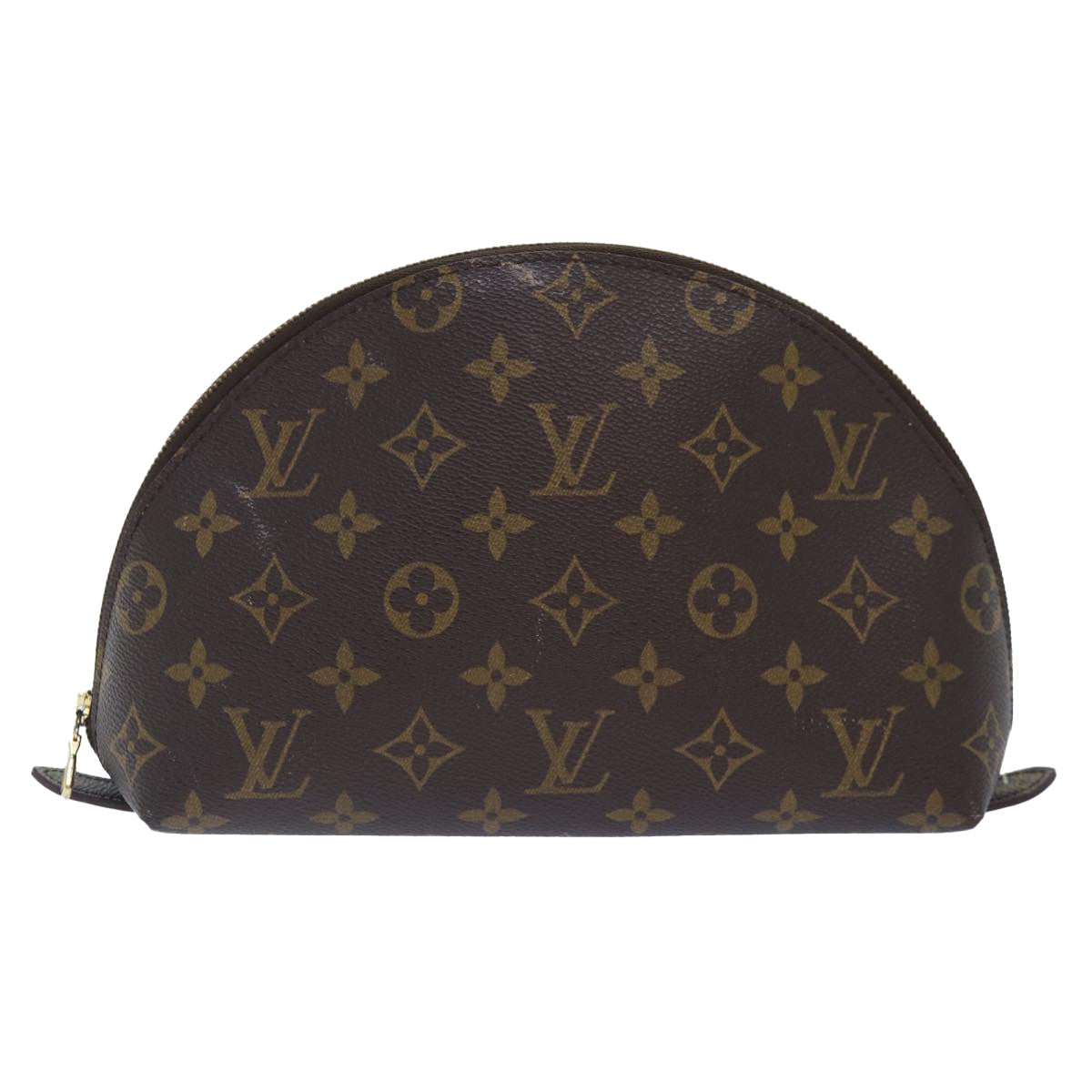 LOUIS VUITTON Monogram Trousse Demi Ronde Cosmetic Pouch M47520 LV Auth 90329