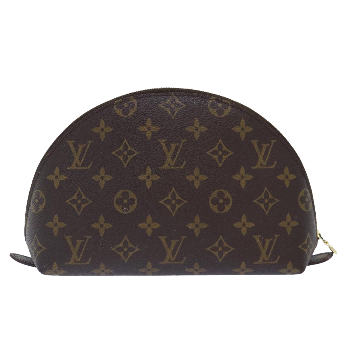 LOUIS VUITTON Monogram Trousse Demi Ronde Cosmetic Pouch M47520 LV Auth 90329