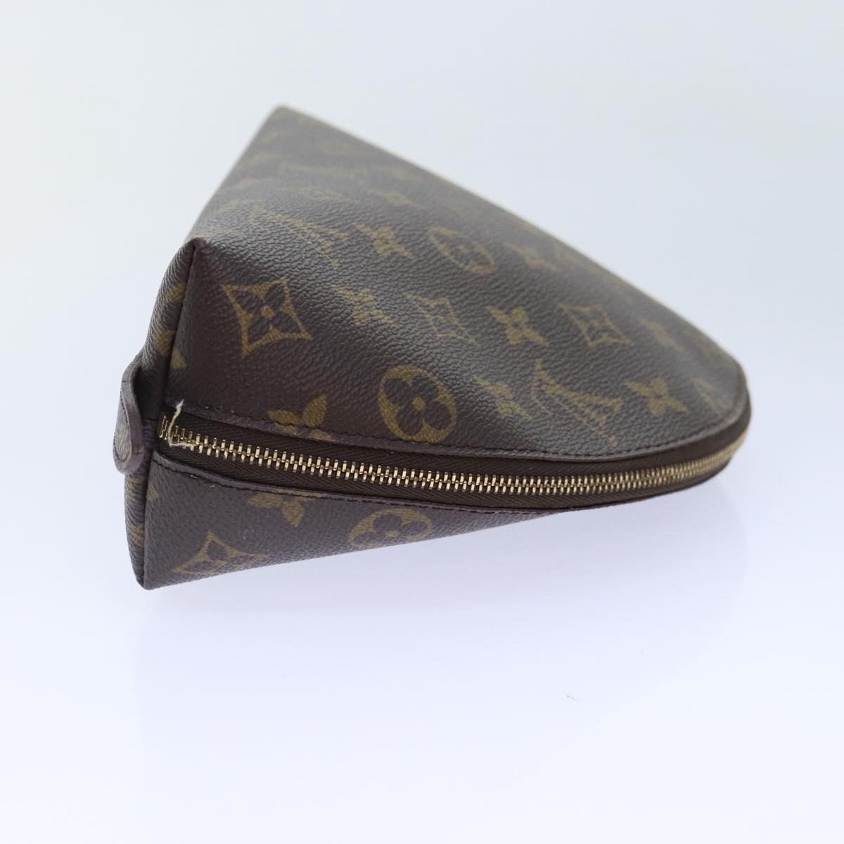 LOUIS VUITTON Monogram Trousse Demi Ronde Cosmetic Pouch M47520 LV Auth 90329