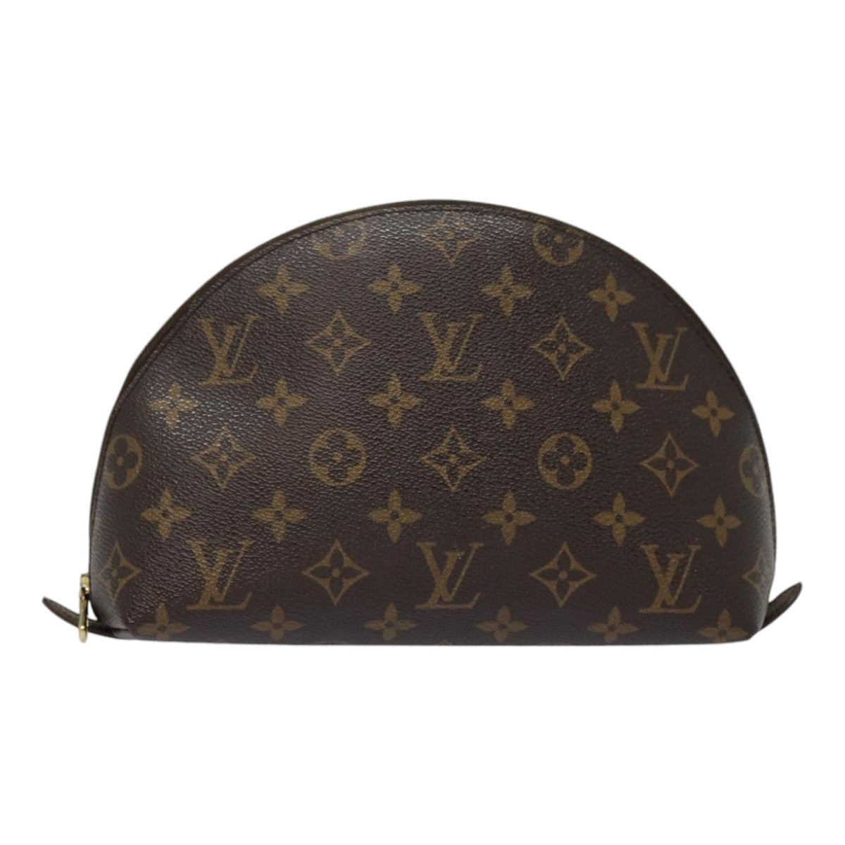 LOUIS VUITTON Monogram Trousse Demi Ronde Cosmetic Pouch M47520 LV Auth 90331