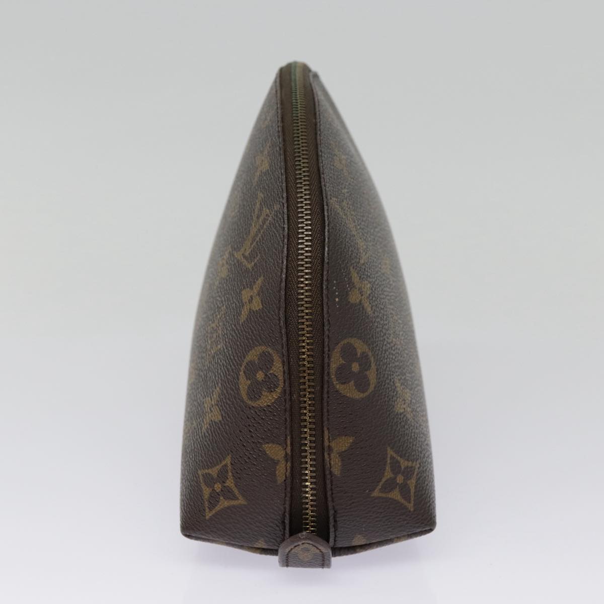 LOUIS VUITTON Monogram Trousse Demi Ronde Cosmetic Pouch M47520 LV Auth 90331