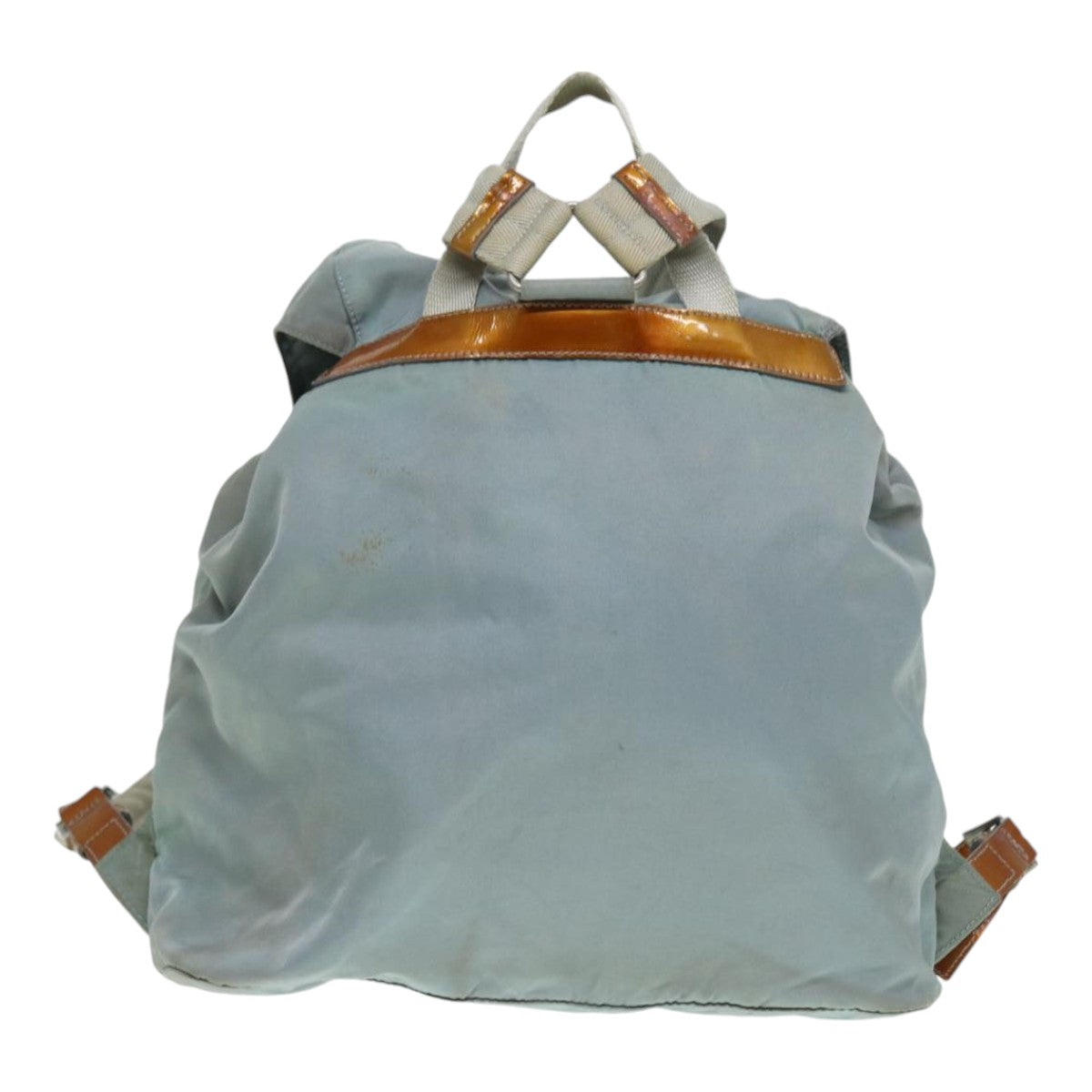 PRADA Backpack Nylon Light Blue Silver Auth 90336