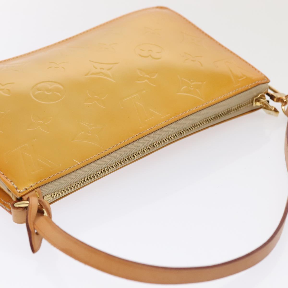 LOUIS VUITTON Monogram Vernis Lexington Accessory Pouch Beige M91010 Auth 90345