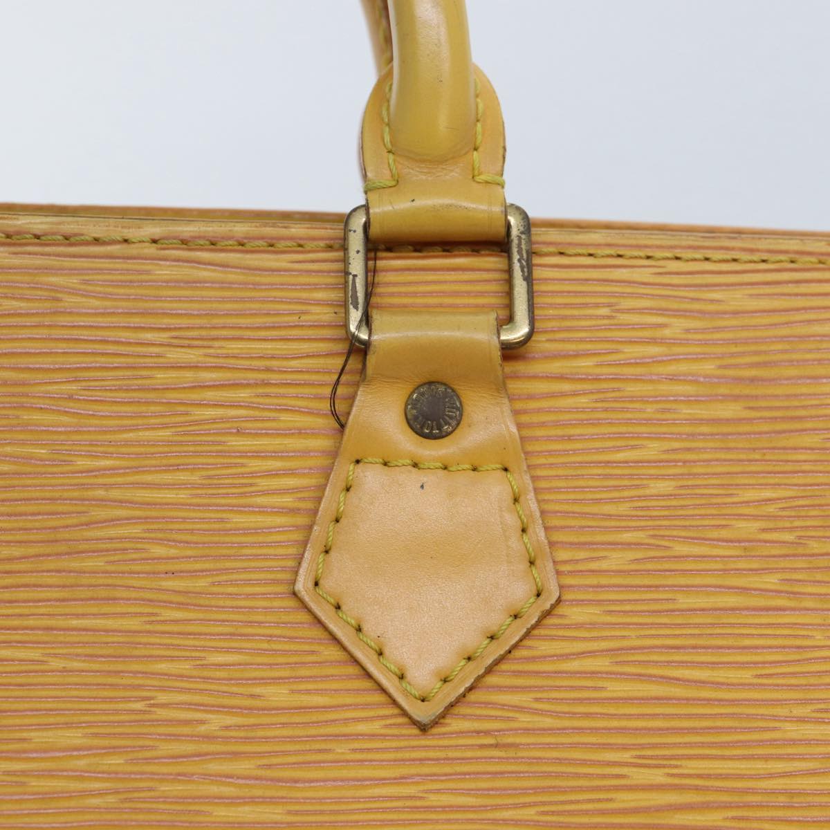 LOUIS VUITTON Epi Sac Triangle Hand Bag Yellow M52099 LV Auth 90346