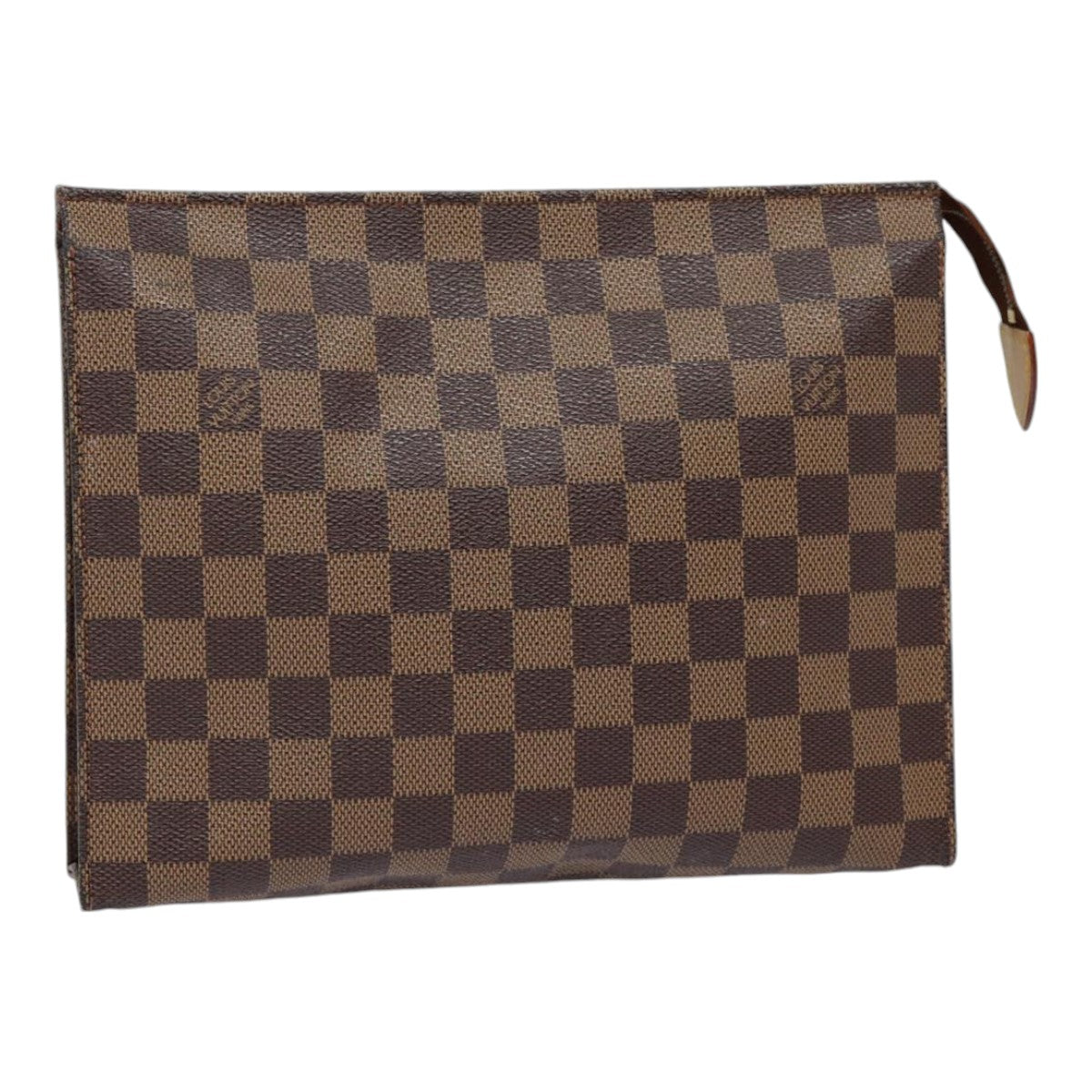 LOUIS VUITTON Damier Ebene Poche Toilette 26 Pouch N47543 LV Auth 90357