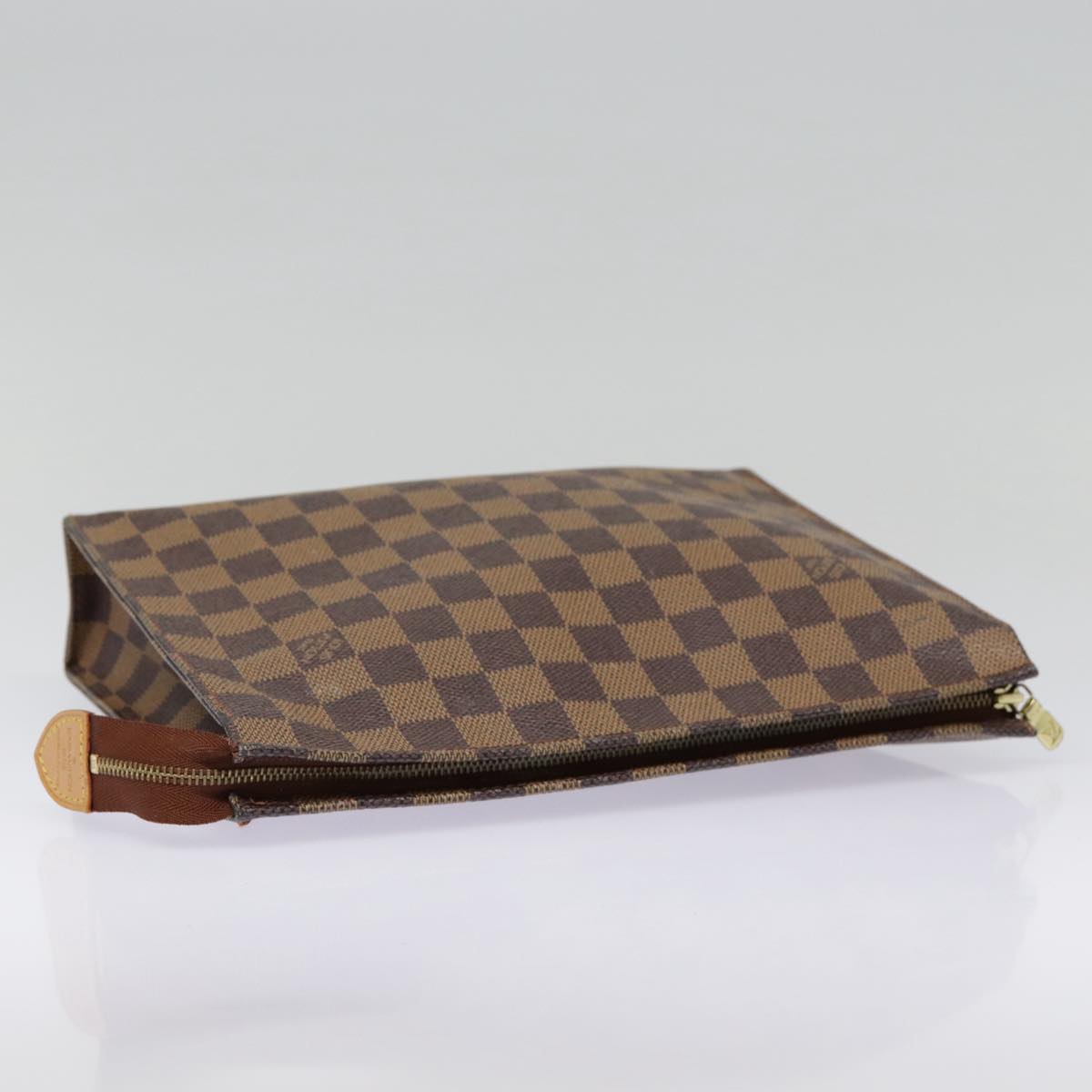 LOUIS VUITTON Damier Ebene Poche Toilette 26 Pouch N47543 LV Auth 90357