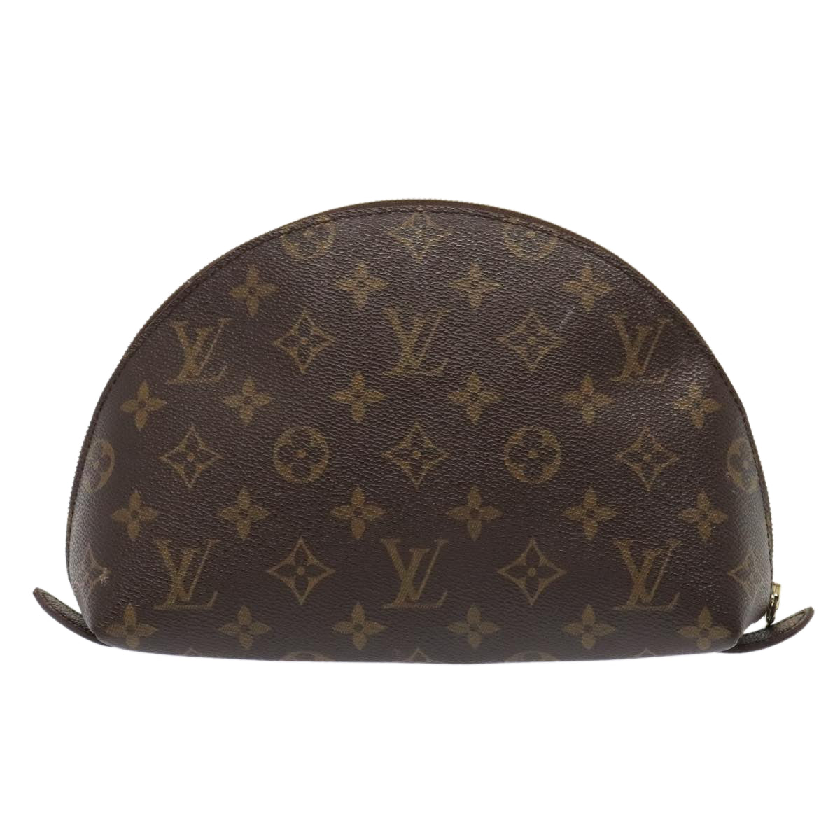 LOUIS VUITTON Monogram Trousse Demi Ronde Cosmetic Pouch M47520 LV Auth 90360