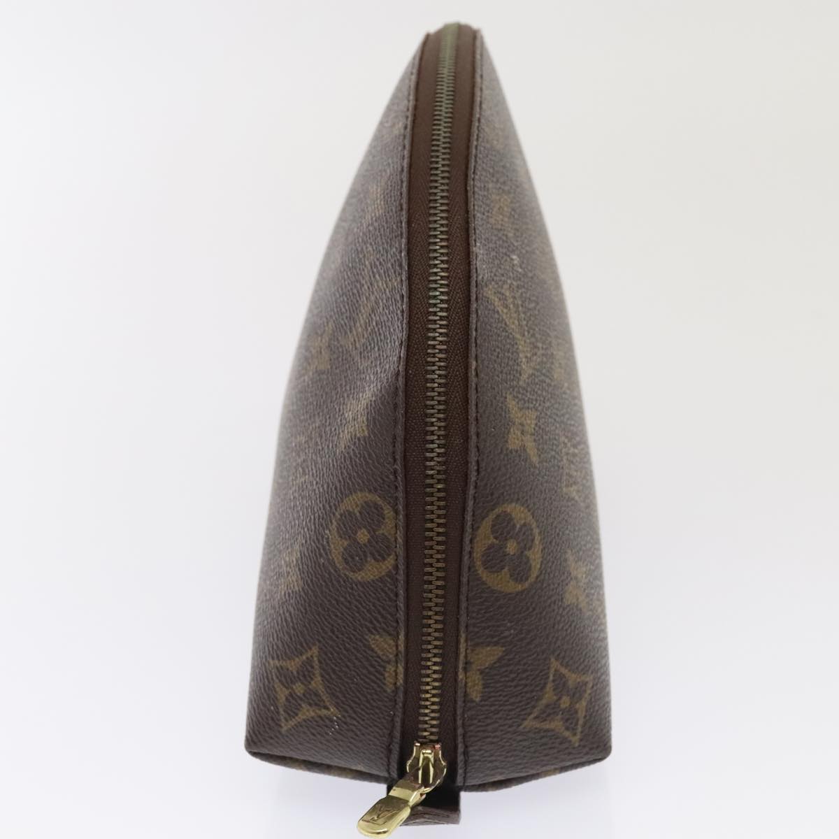 LOUIS VUITTON Monogram Trousse Demi Ronde Cosmetic Pouch M47520 LV Auth 90360