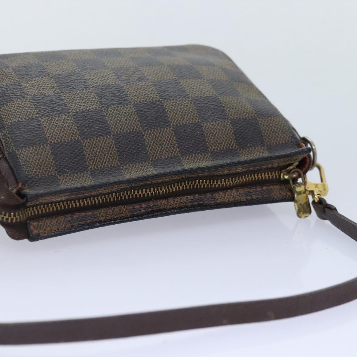 LOUIS VUITTON Damier Ebene Trousse Makeup Pouch N51982 LV Auth 90363