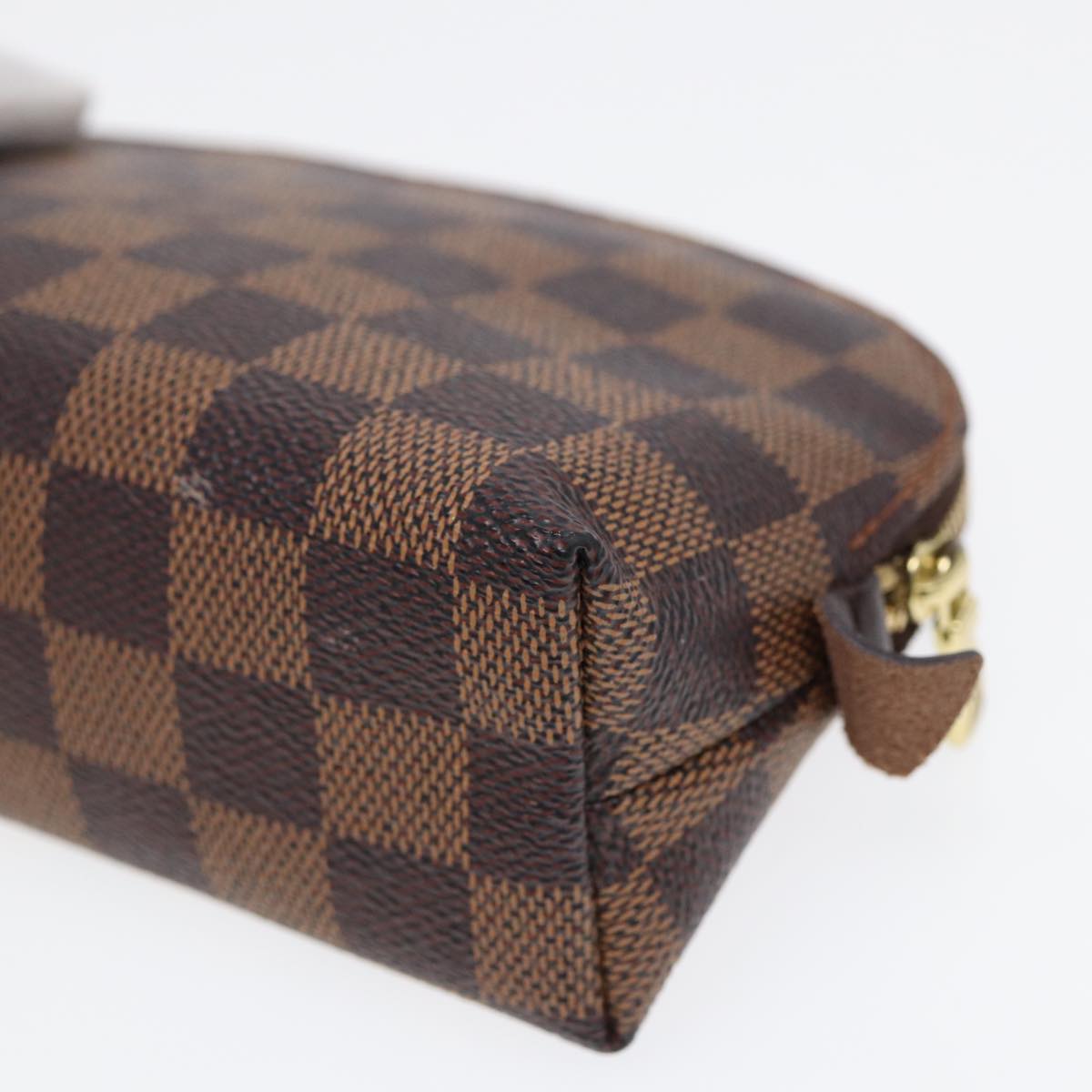 LOUIS VUITTON Damier Ebene Pochette Cosmetic PM Pouch N47516 LV Auth 90364