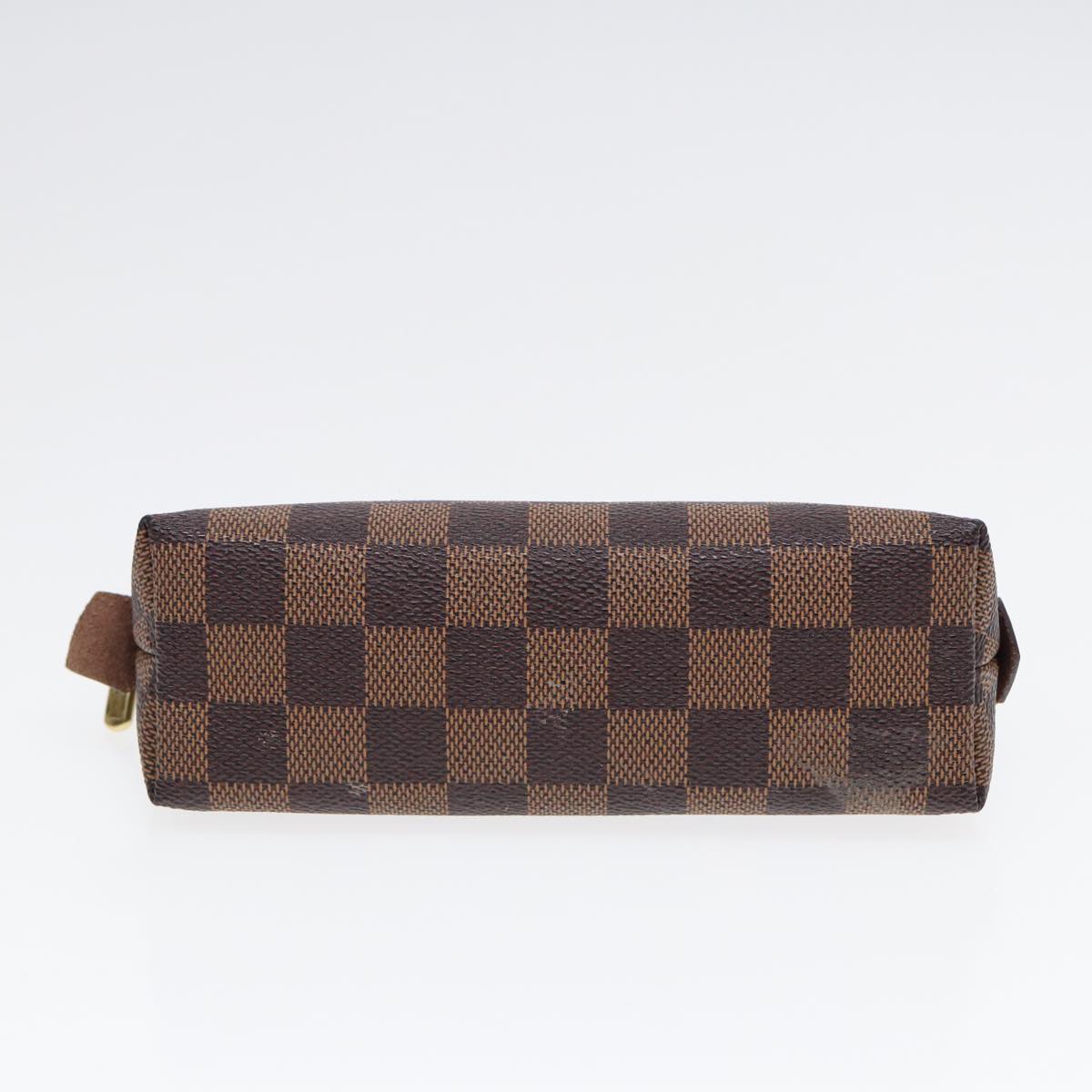 LOUIS VUITTON Damier Ebene Pochette Cosmetic PM Pouch N47516 LV Auth 90364