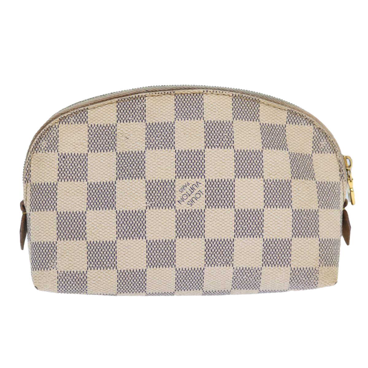 LOUIS VUITTON Damier Azur Pochette Cosmetic PM Pouch N60024 LV Auth 90381