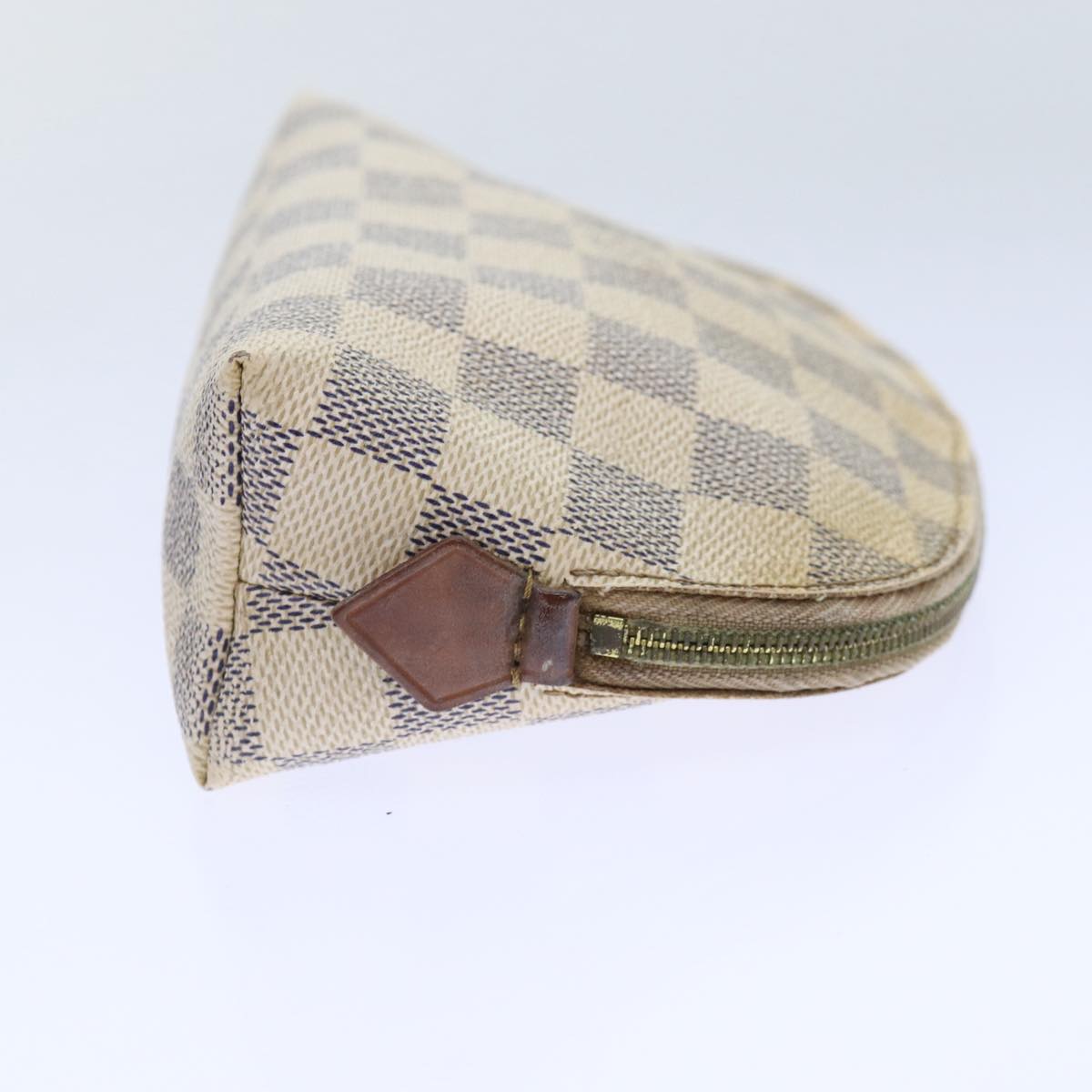 LOUIS VUITTON Damier Azur Pochette Cosmetic PM Pouch N60024 LV Auth 90381