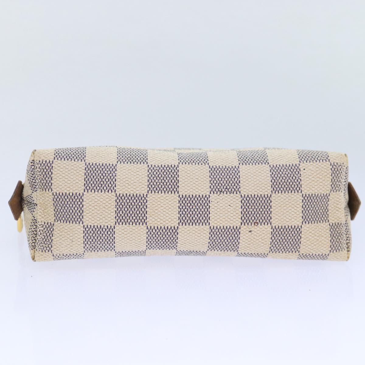 LOUIS VUITTON Damier Azur Pochette Cosmetic PM Pouch N60024 LV Auth 90381