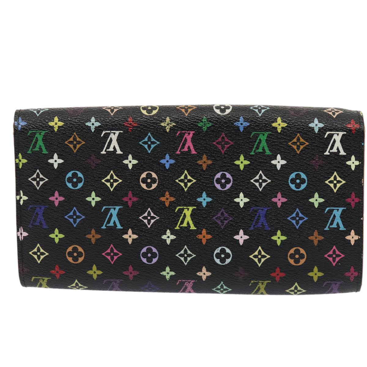 LOUIS VUITTON Multicolor Pochette Porte Monnaie Credit Black M60005 Auth 90393