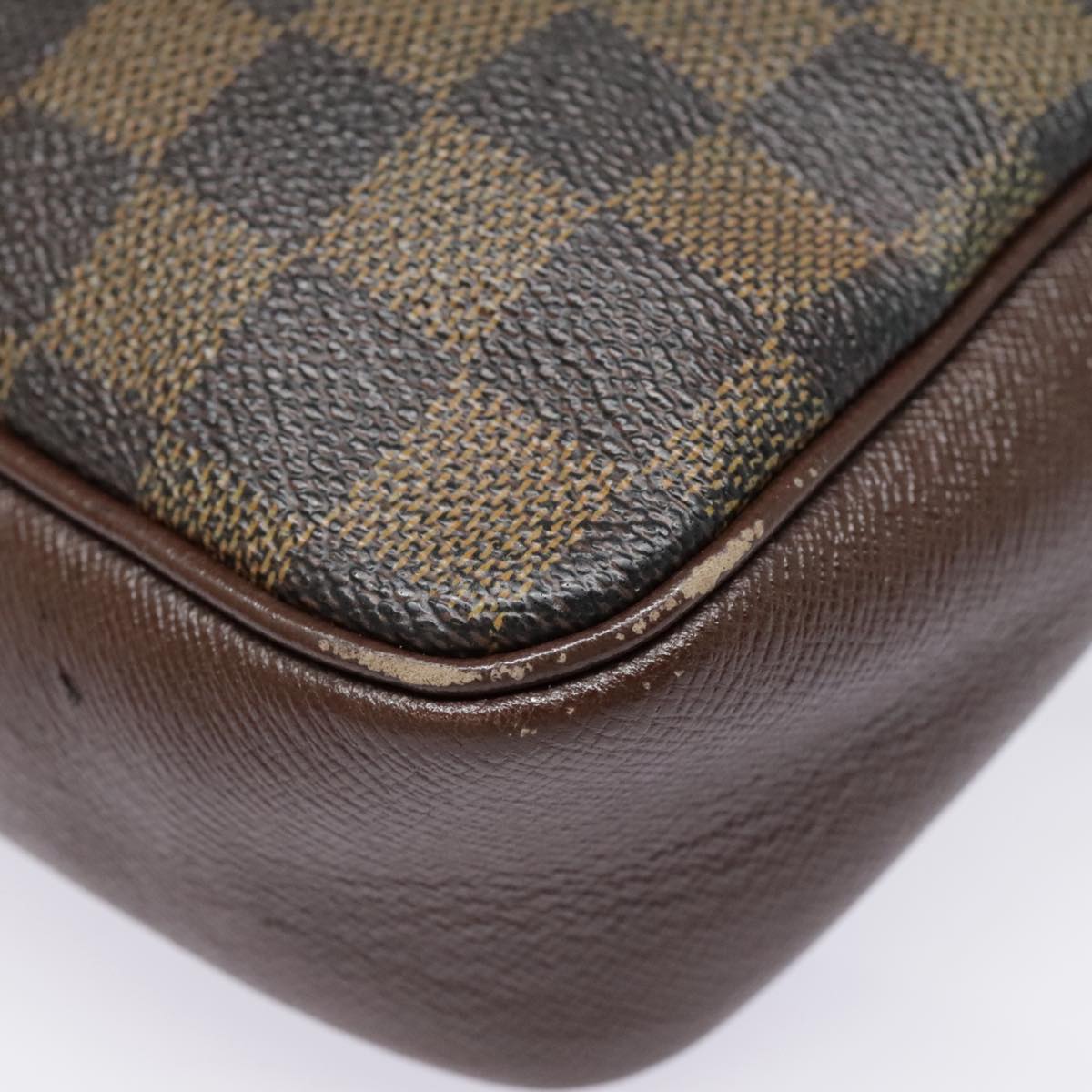 LOUIS VUITTON Damier Ebene Trousse Makeup Pouch N51982 LV Auth 90400