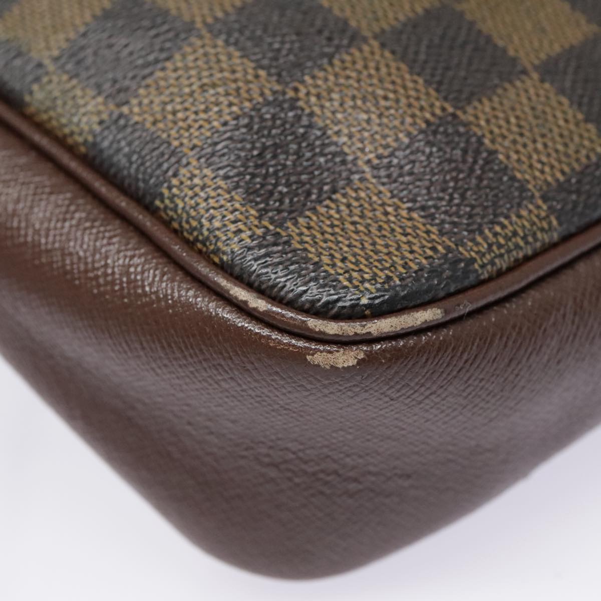 LOUIS VUITTON Damier Ebene Trousse Makeup Pouch N51982 LV Auth 90400