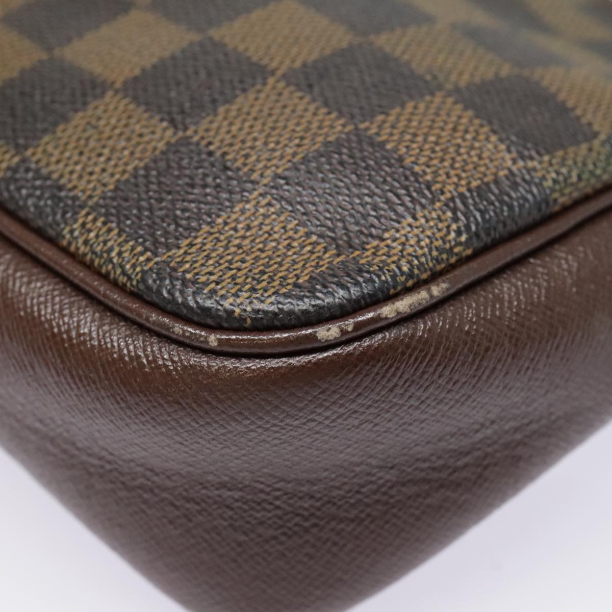 LOUIS VUITTON Damier Ebene Trousse Makeup Pouch N51982 LV Auth 90400