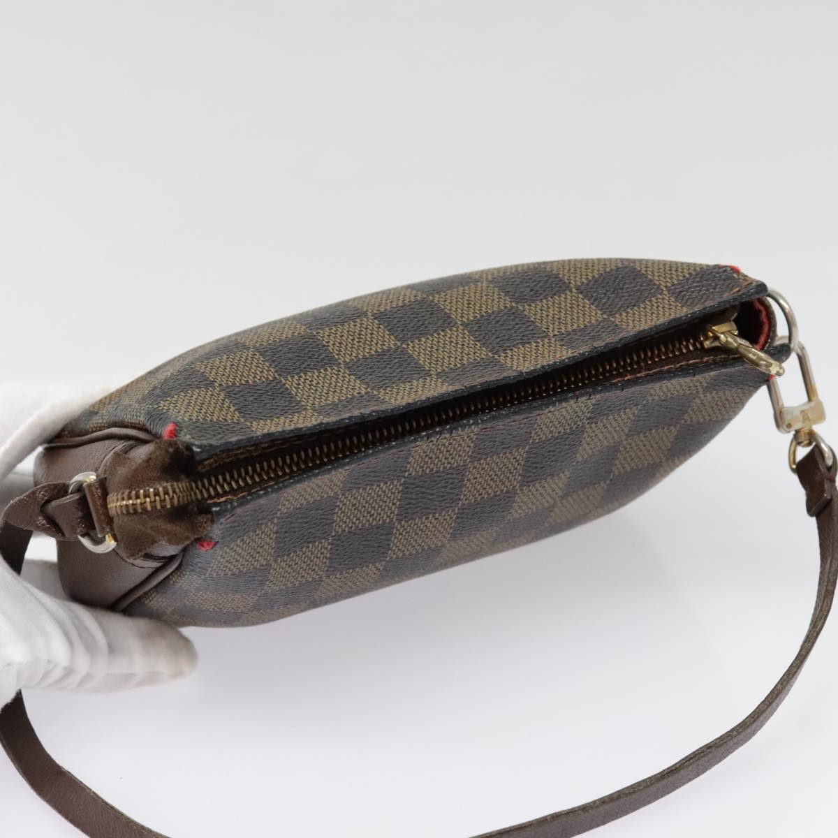 LOUIS VUITTON Damier Ebene Trousse Makeup Pouch N51982 LV Auth 90400