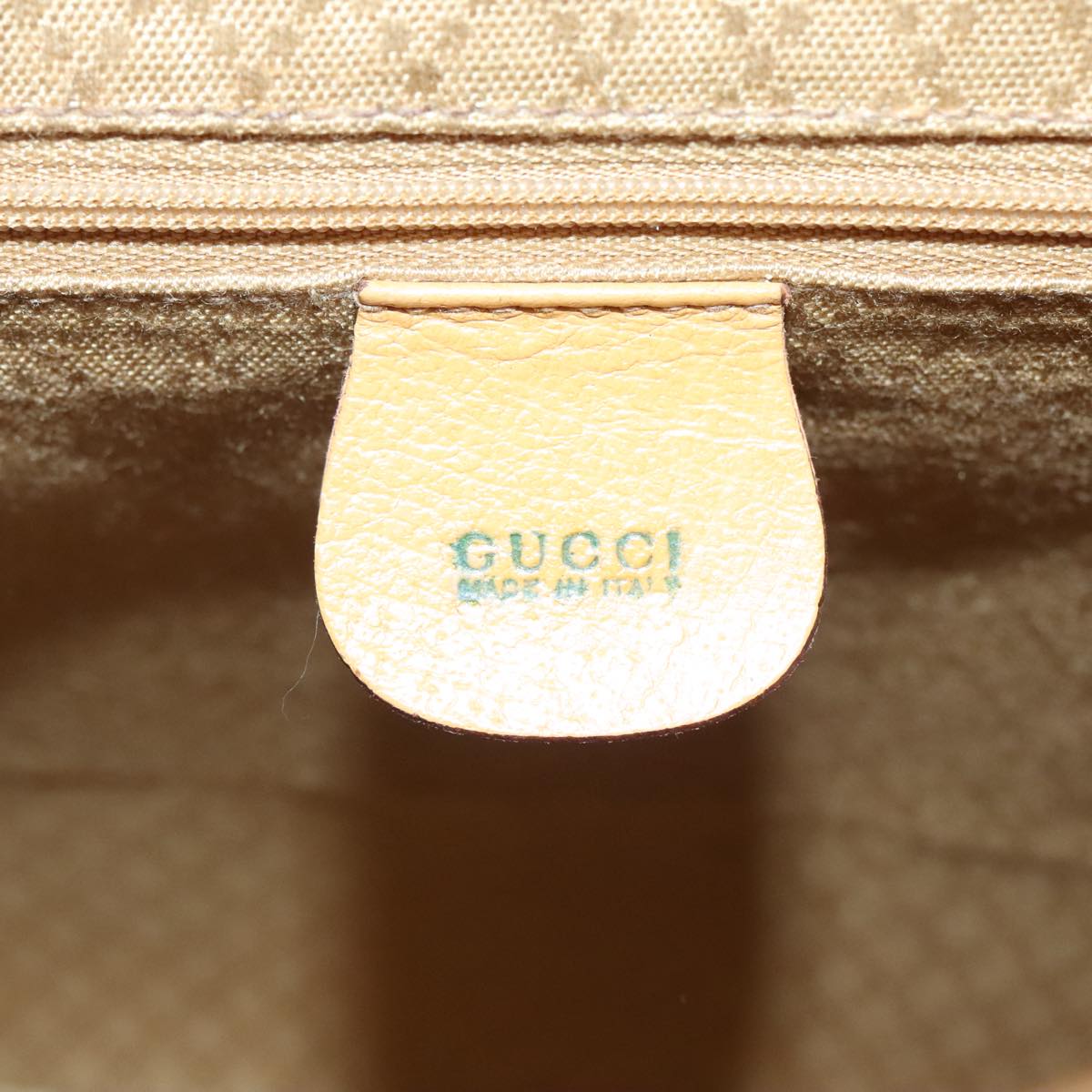 GUCCI Bamboo Backpack Leather Beige Gold 003 2058 0016 Auth 90402