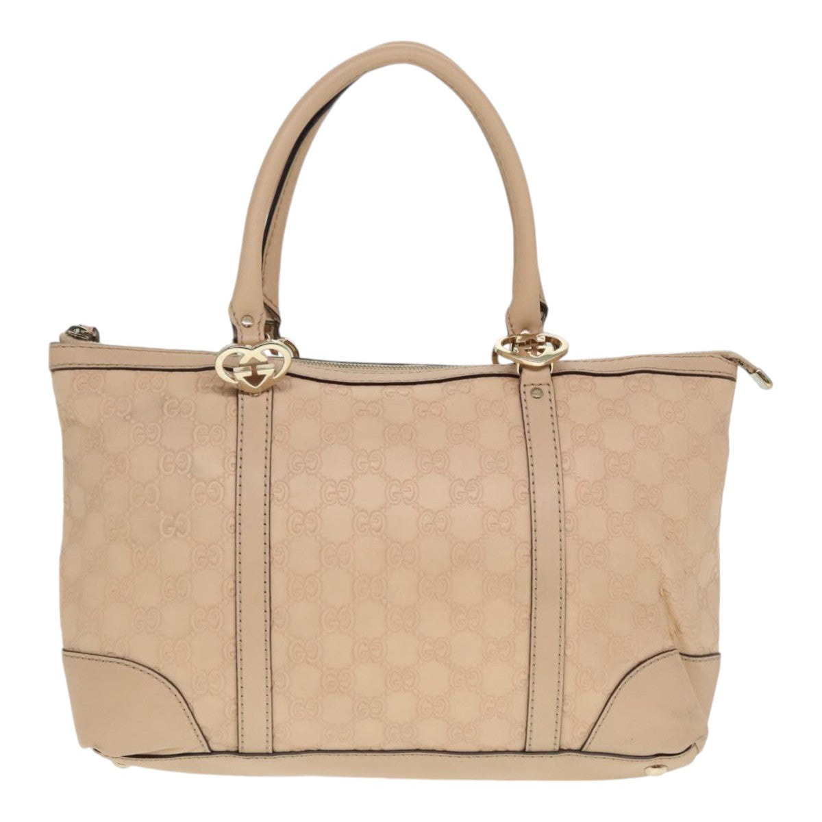 GUCCI GG Canvas Lovely Hand Bag Beige Gold 257069 Auth 90406