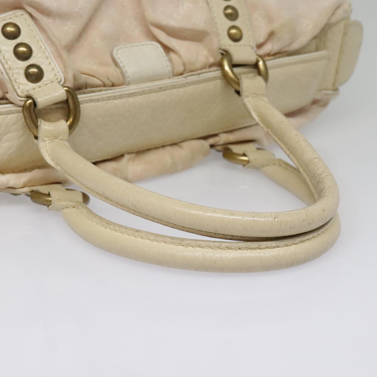 LOUIS VUITTON Monogram Mini Lin Trapeze PM Hand Bag Pink M40062 LV Auth 90413