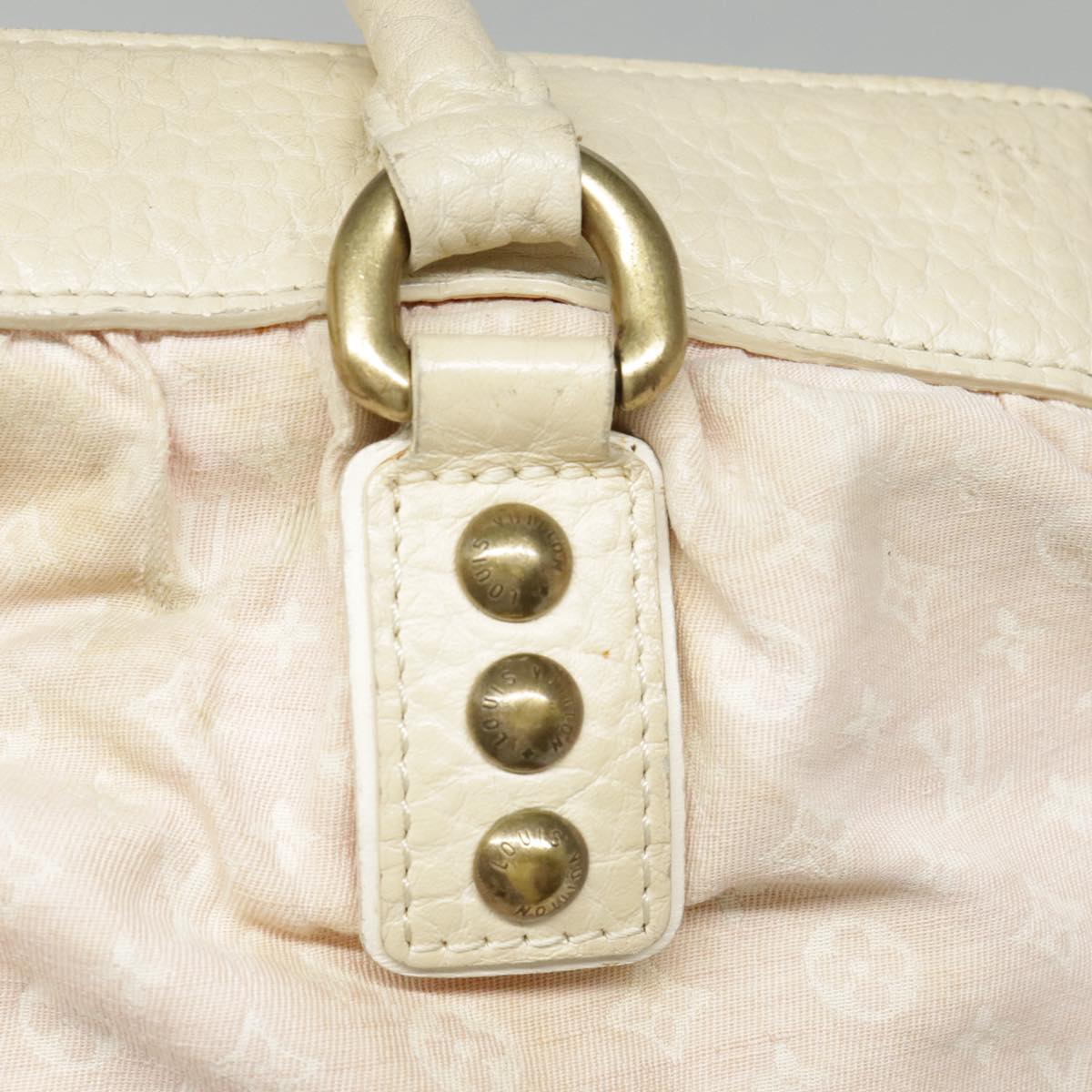 LOUIS VUITTON Monogram Mini Lin Trapeze PM Hand Bag Pink M40062 LV Auth 90413