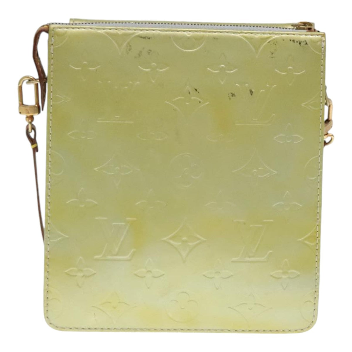 LOUIS VUITTON Monogram Vernis Motto Accessory Pouch Gris M91030 LV Auth 90424