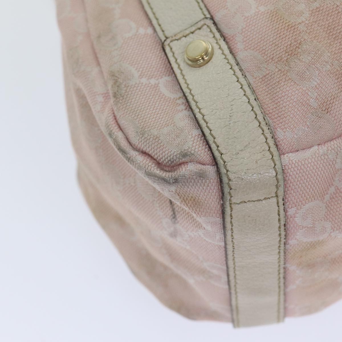 GUCCI GG Canvas Tote Bag Gold Pink 130736 Auth 90470