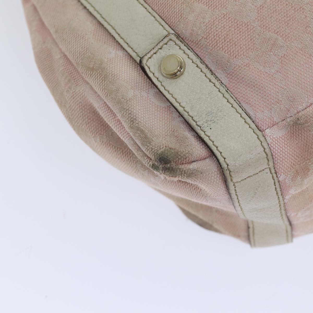 GUCCI GG Canvas Tote Bag Gold Pink 130736 Auth 90470