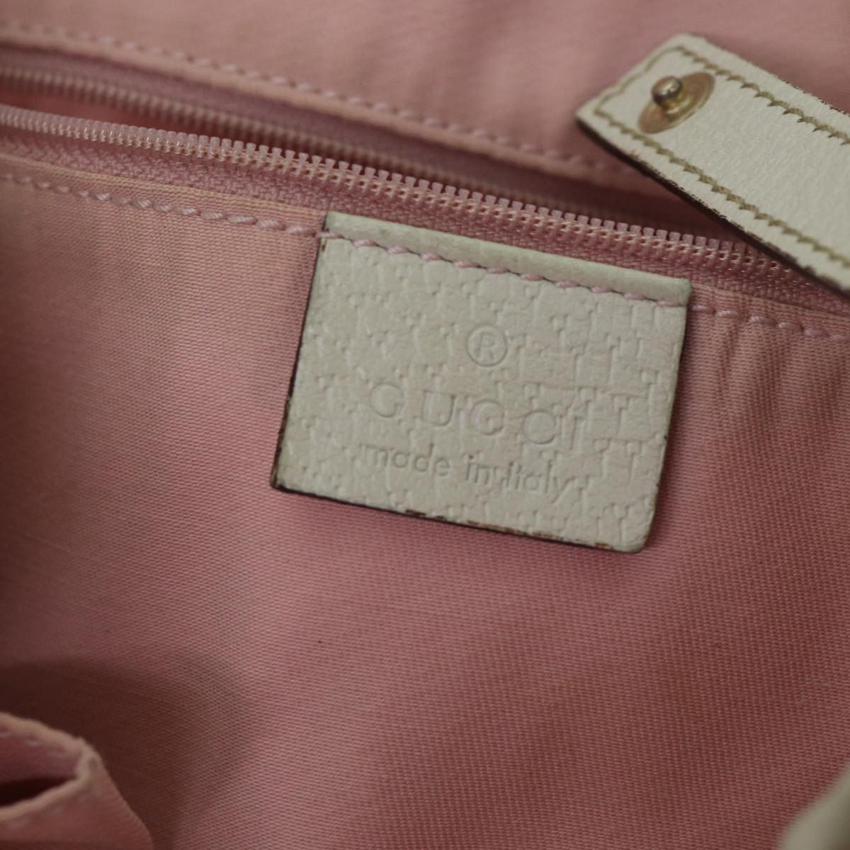 GUCCI GG Canvas Tote Bag Gold Pink 130736 Auth 90470