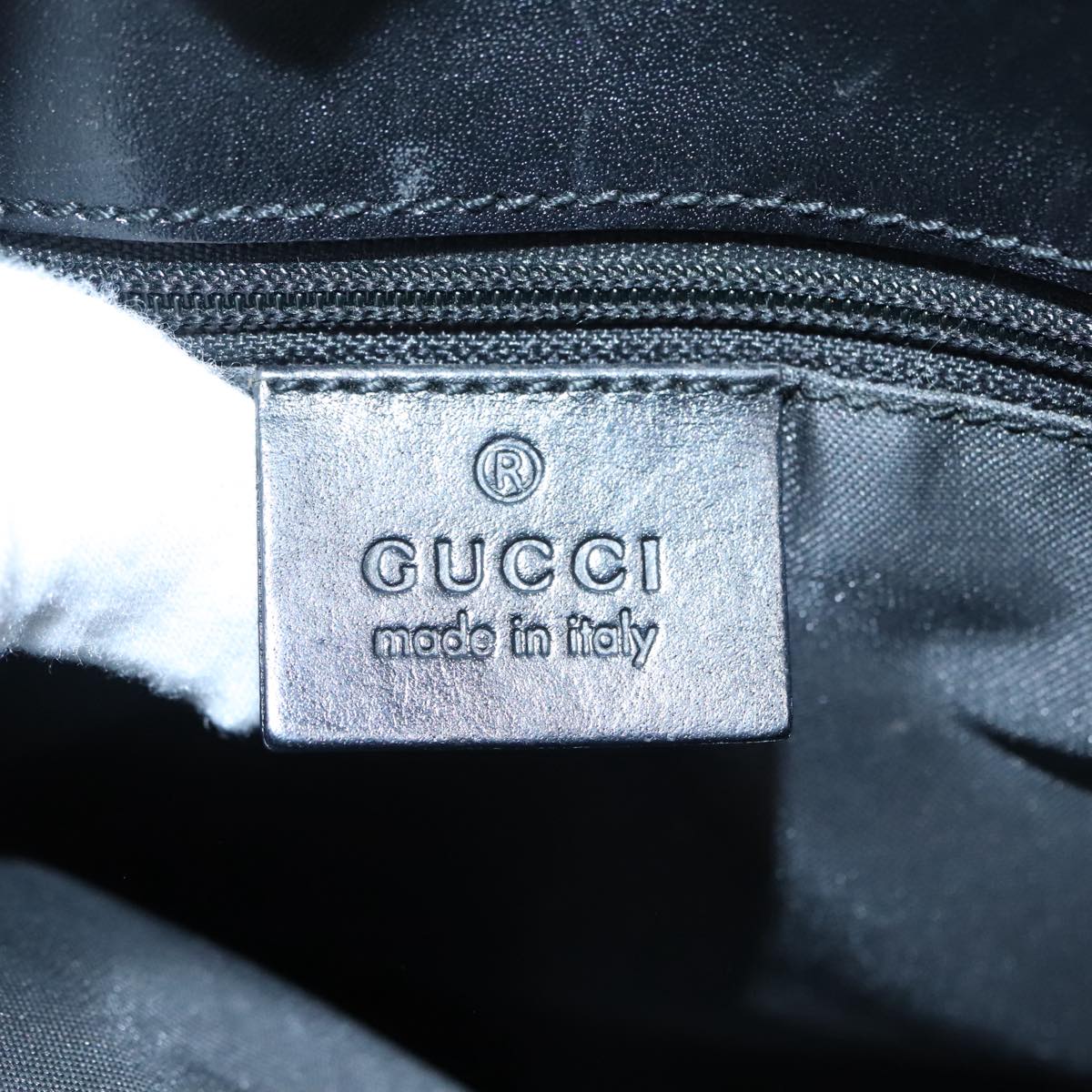 GUCCI GG Canvas Hand Bag Black Silver 002 1079 Auth 90476