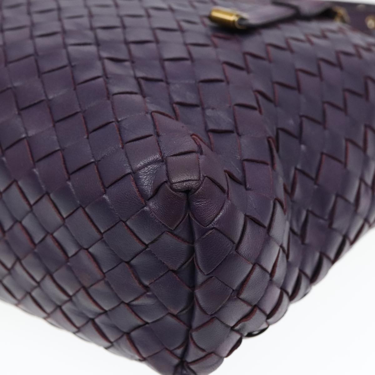 BOTTEGA VENETA INTRECCIATO Hand Bag Leather Purple Gold Auth 90487